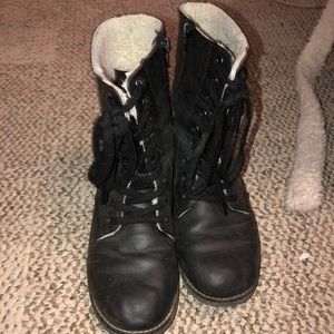 black combat boots